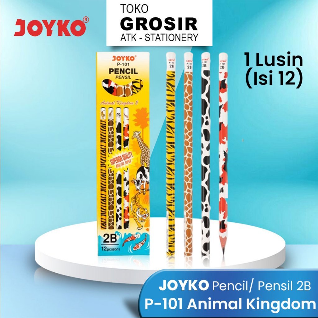 

[PAK] PENSIL JOYKO 2B P-101 Animal Kingdom 1 Lusin / JOYKO P-101 PENCIL Animal Kingdom