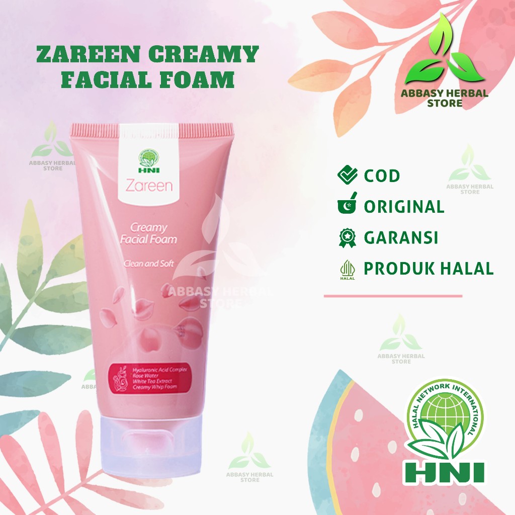 Sabun Pembersih Wajah Foam Lembut - Zareen Creamy Facial Wash | Ampuh cegah jerawat dan Mengecilkan 