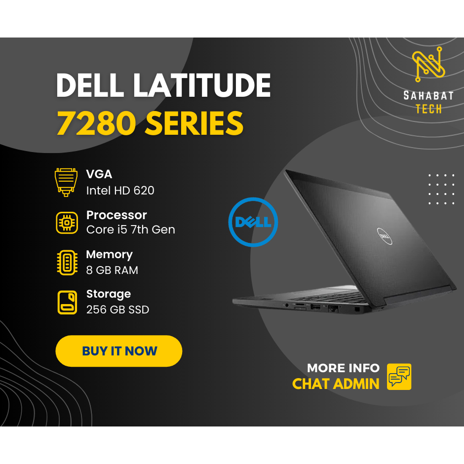 Laptop Bekas Dell Latitude 7280 Core i5 Gen 7