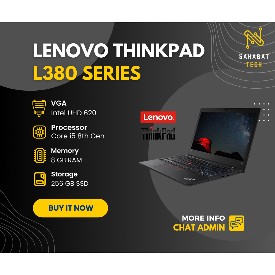Laptop Bekas Lenovo Thinkpad L380 Core i5 Gen 8 Murah Banget
