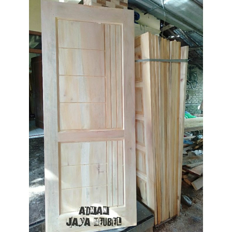 PINTU RUMAH PINTU MINIMALIS KAYU MAHONI SOLID