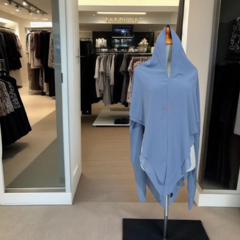 (Denim) Khimar Syari look lije Sisesa Clothing by Sjsesa Butik