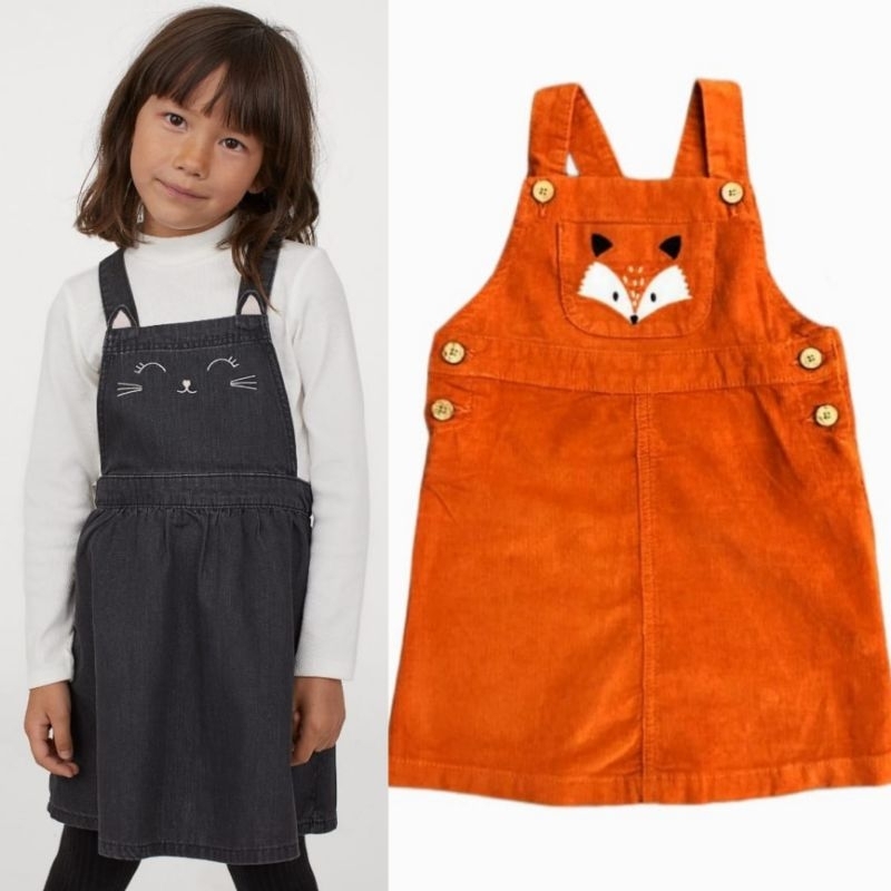 overall dress anak perempuan hm/pusblu