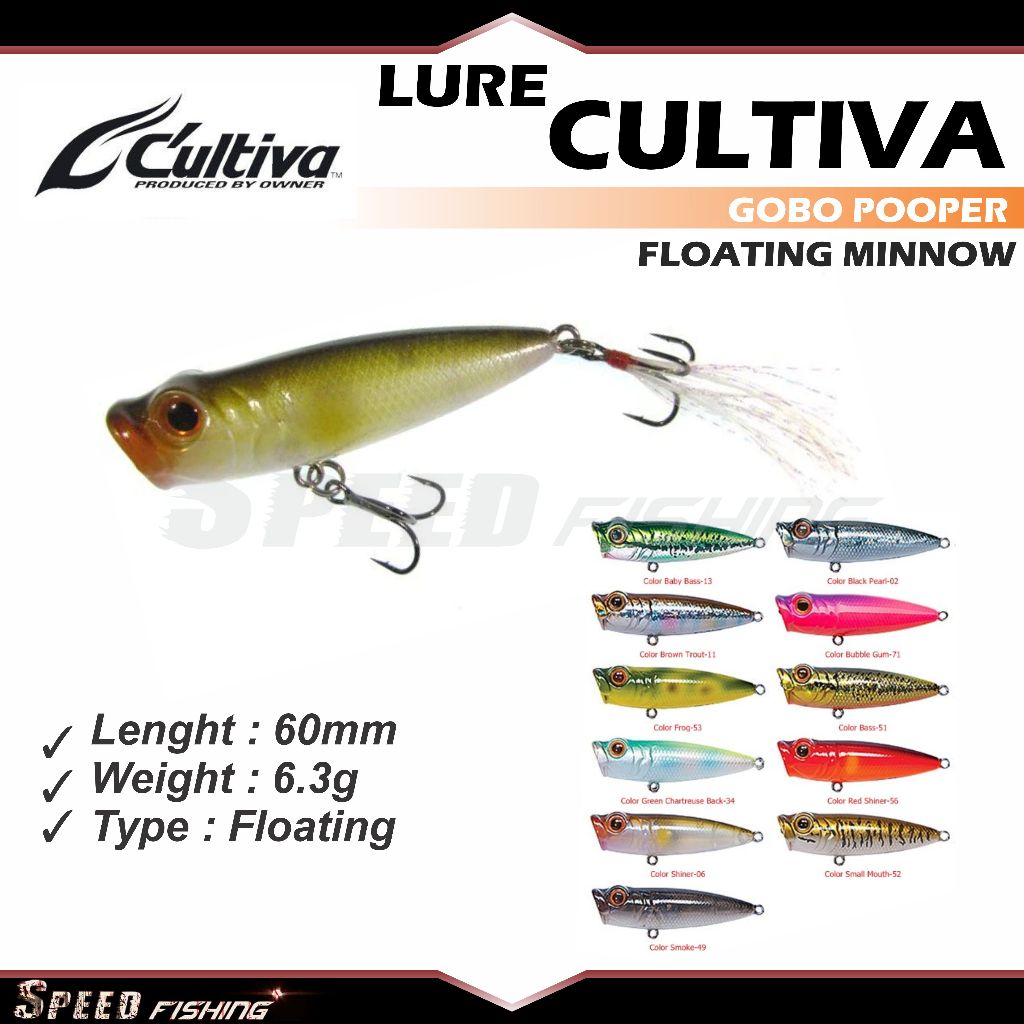 Lure Owner Cultiva Gobo Popper 60 Lure Popper