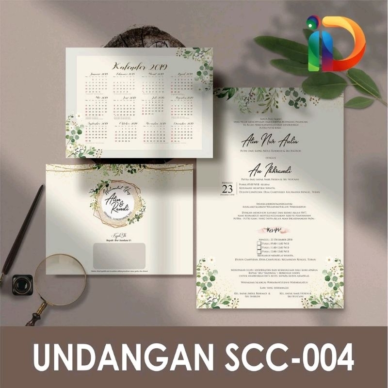 UNDANGAN PERNIKAHAN MURAH/UNDANGAN LIPAT DUA/UNDANGAN KALENDER/UNDANGAN PERNIKAHAN KALENDER