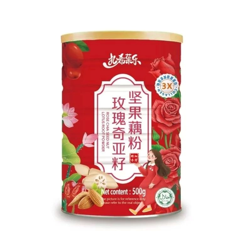 

OuFen Lotus Root Powder Bubuk Akar Terarai Makanan kesehatan - Rose chia seed nut 500 gr