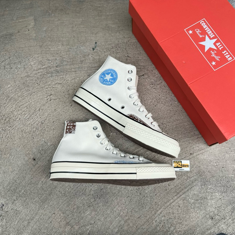 Converse Chuck 70 Hi Men Sneakers - Egret/ Lt.Blue /Tawny Owl