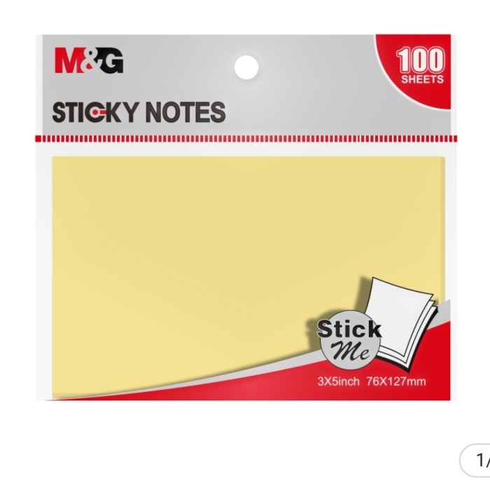 

TBMO M&G 3X5` STICKY NOTES 100S YELLOW COLOR 76X127MM - 106218/YS-142