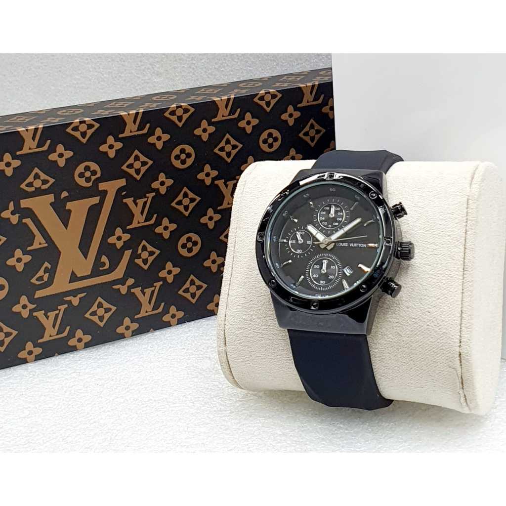 Promo Jam Tangan Wanita Fashion Lv4120Ct Tanggal Aktif Tali Rubber Free Box Original, Kartu Garansi,