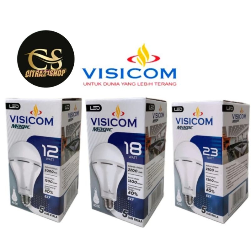 Lampu LED Visicom emergency 12 watt LEd megic visicom