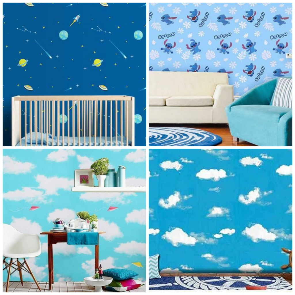 Promo - Wallpaper Stiker Dinding Motif Karakter Premium Pvc Wallstiker Kamar Tidur Anak Aesthetic