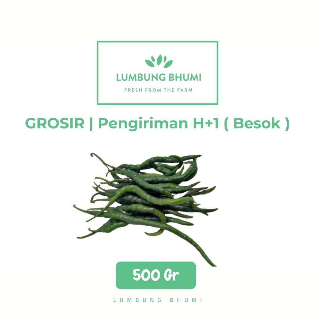 

Cabe Hijau Keriting Sayur 500 Gr - Lumbung Bhumi Grosir