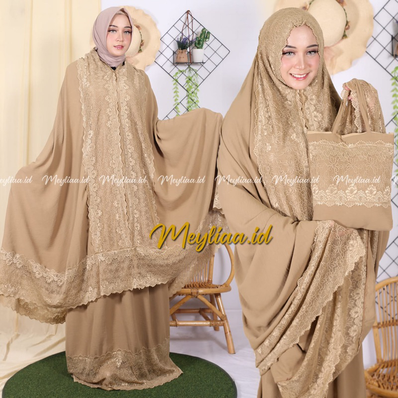 Mukena Crinkle Airflow 2 in 1 Renda Shiren Premium / Mukena Dewasa Crinkle Airflow Premium / Mukena 