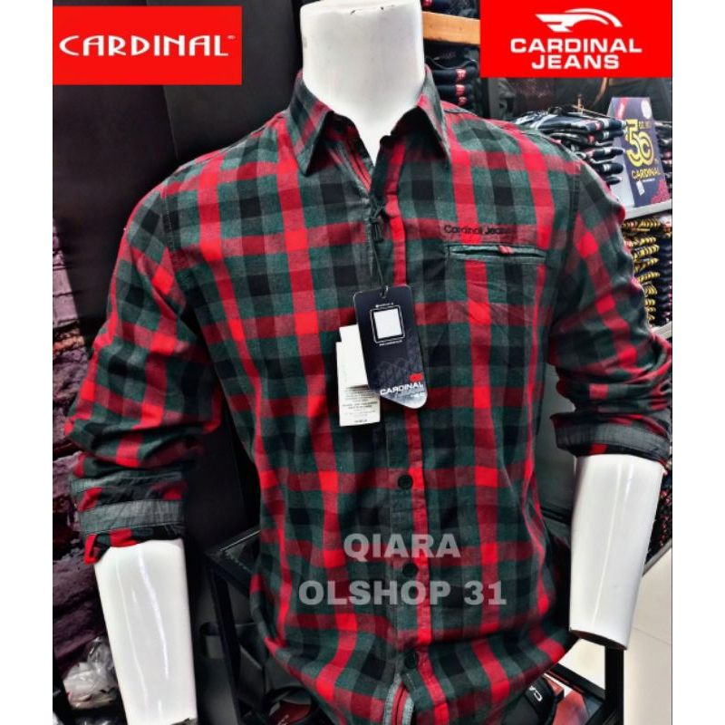 KEMEJA CARDINAL JEANS SLIMFIT MERAH KOTAK
