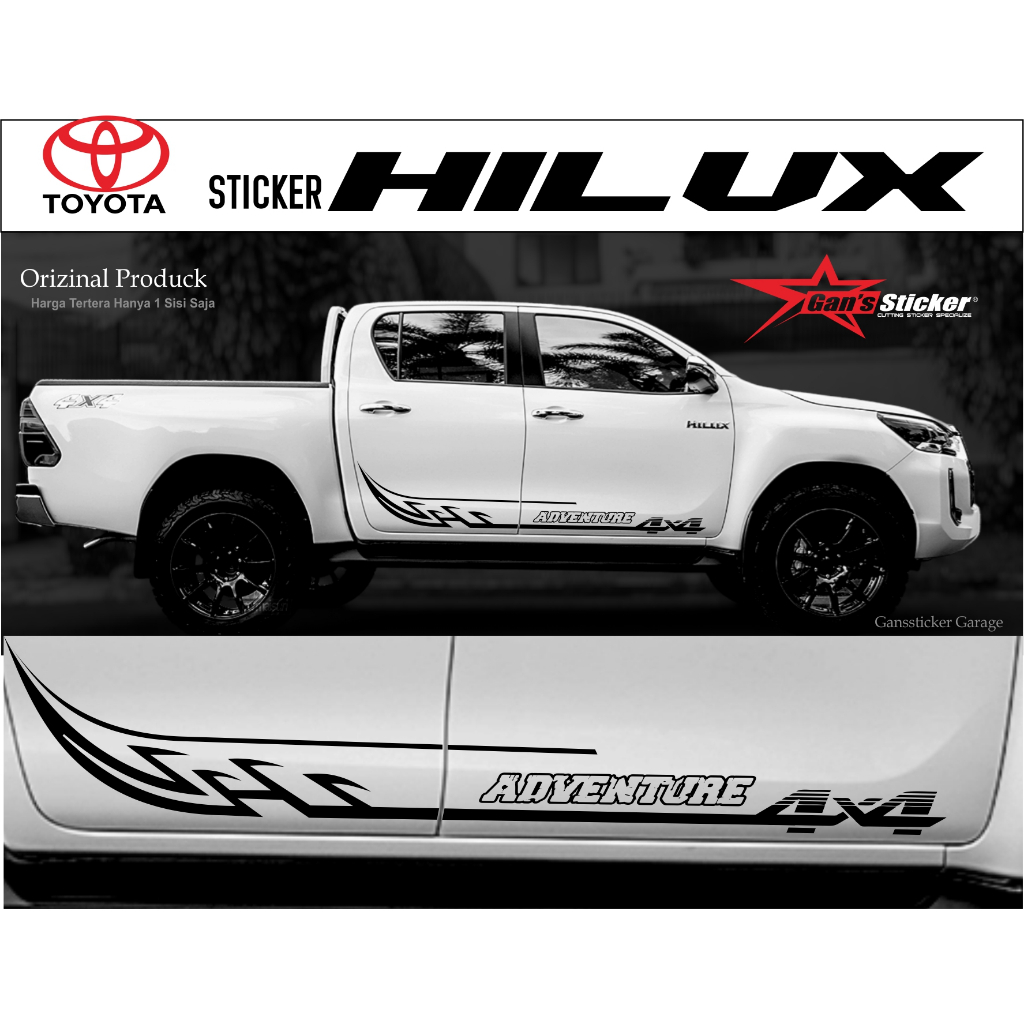 sticker toyota hilux strada triton aksesoris hilux