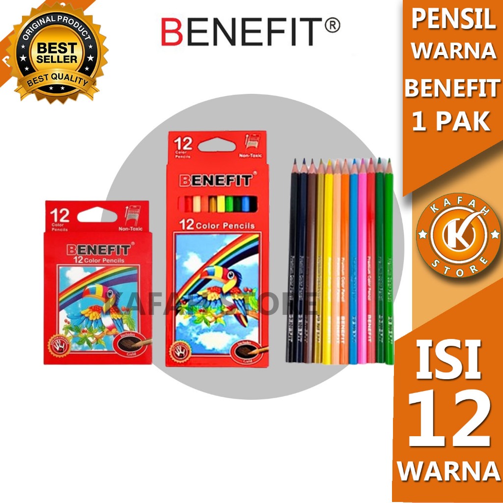 

PENSIL WARNA BENEFIT PW-1210 Panjang/Pendek 1 PAK 12 WARNA KAFAH STORE