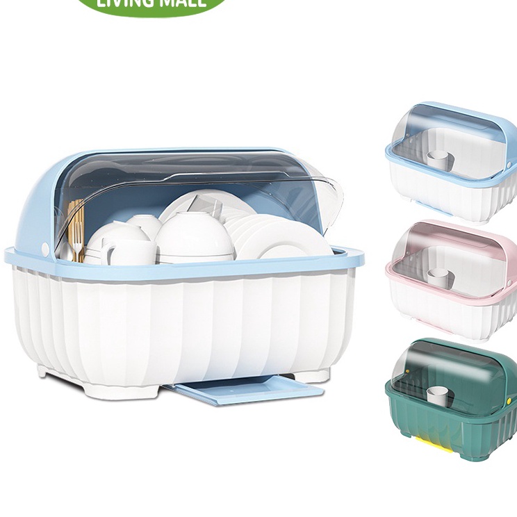 Baru Rak Piring Tertutup Plastik Tempat Piring Sendok Minimalis Pengering Mini TutupTempat Botol Sus