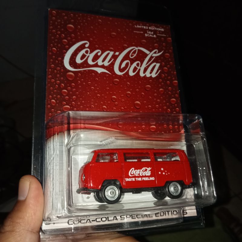 Custom Card Coca Cola Rare Vw Combi Panel Bus Red Rubber Tires Welly Santa Claus Free Protector Bday