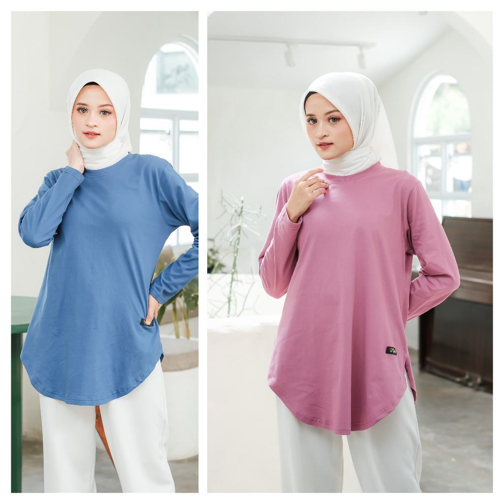Atasan Kaos Panjang Wanita Kaos panjang Wanita Kaos Polos Muslimah Baju Atasan Panjang Kaos Model Ov