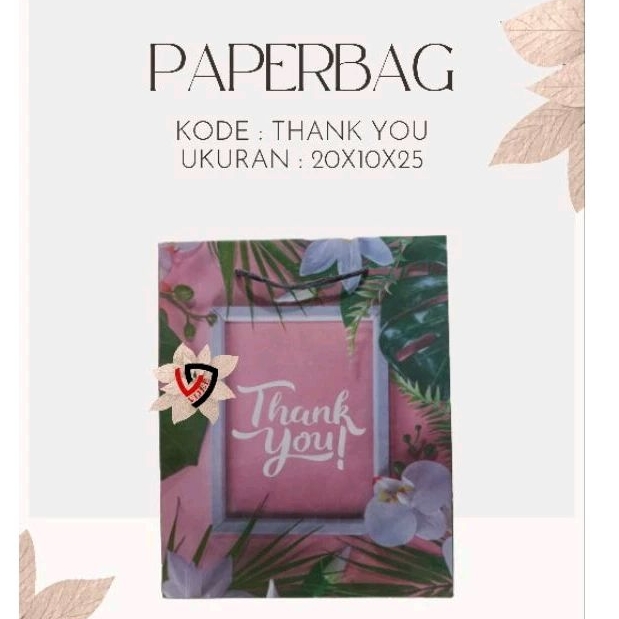 

PAPERBAG MOTIF THANK YOU 20x10x25 PAPERBAG SOUVENIR