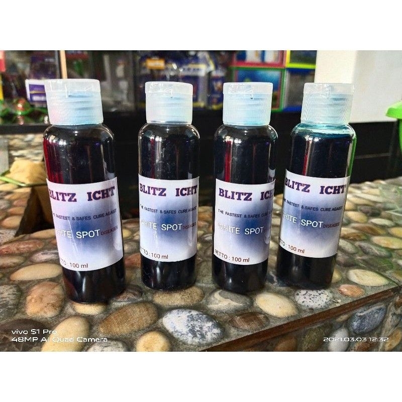 Obat biru blitz ich 100ml obat cupang jamur ikan hias obat ikan sakit