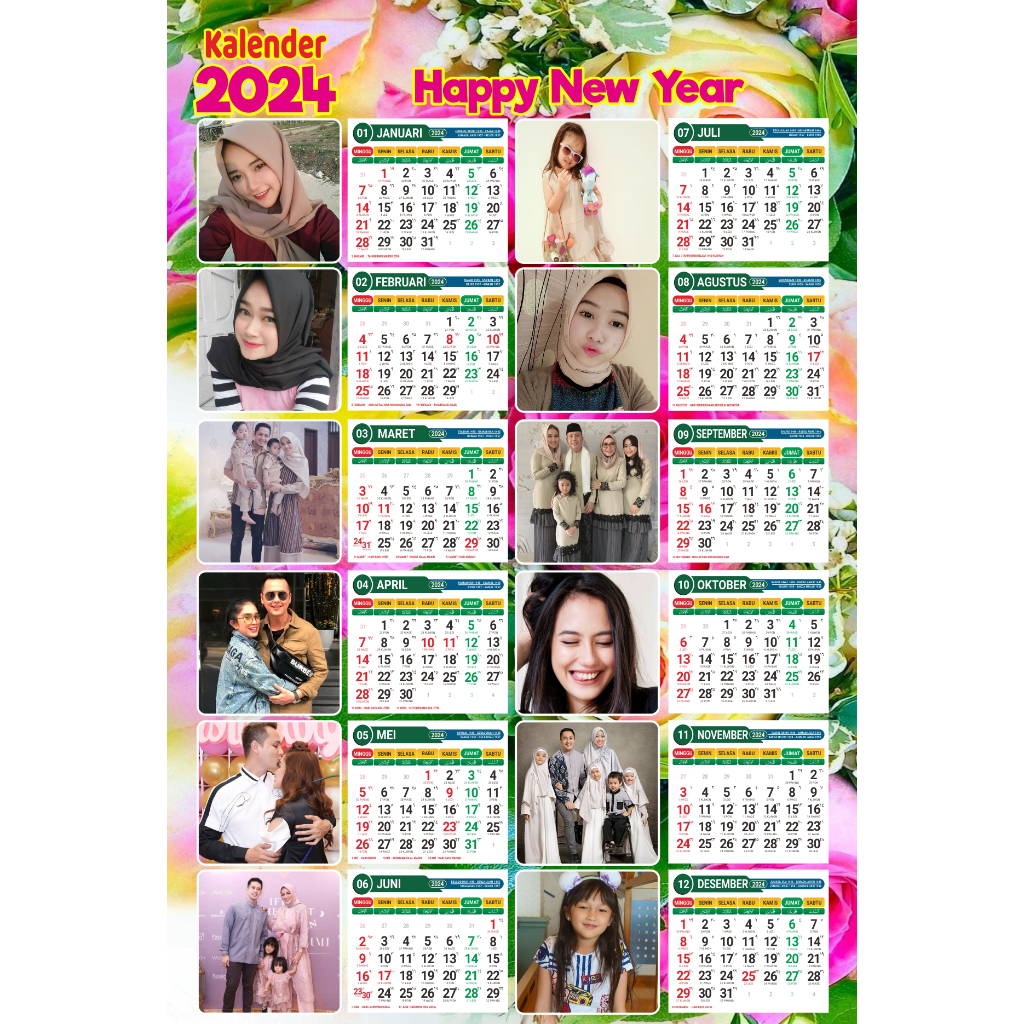 

KALENDER DINDING 1 LEMBAR/KALENDER 2024/KALENDER CUSTOM FOTO 260 GSM/BAHAN ARTPAPER/UKURAN A3+