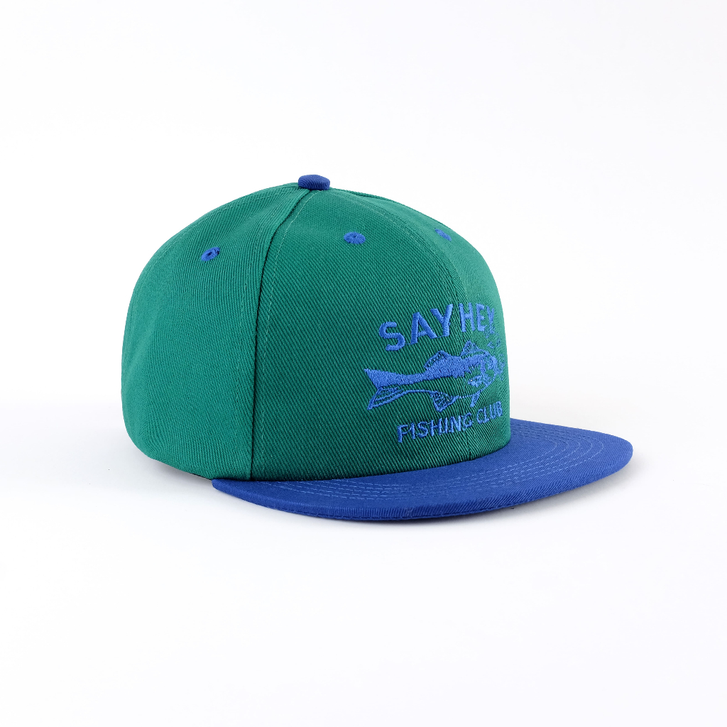 Sayhey Holidayclub - Fishing Caps (Green - Blue) | Topi 6panel Lidah Pendek Warna Hijau Dan Biru