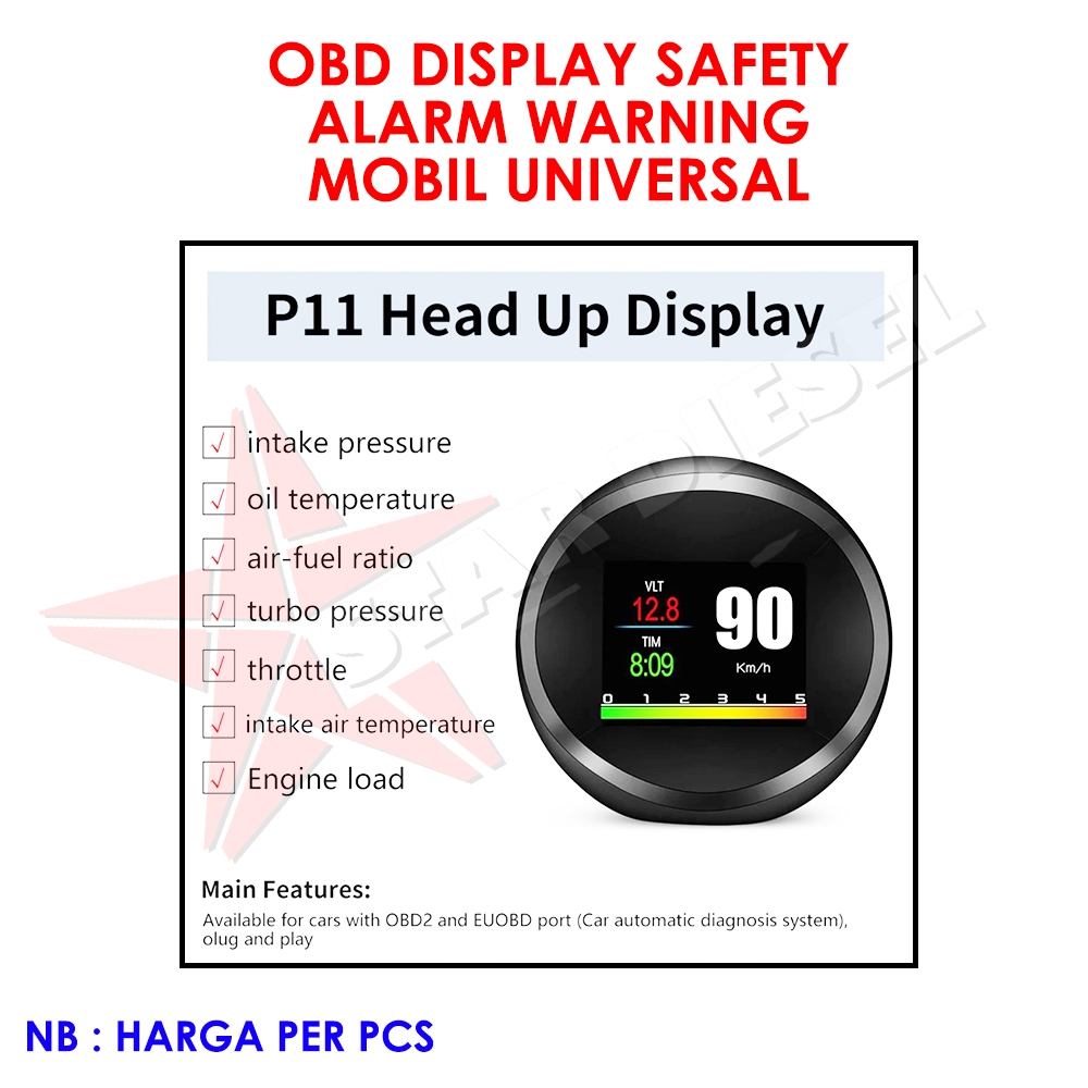 ALARM SPEED OBD OBD2 GPS MOBIL UNIVERSAL DIGITAL SCANNER