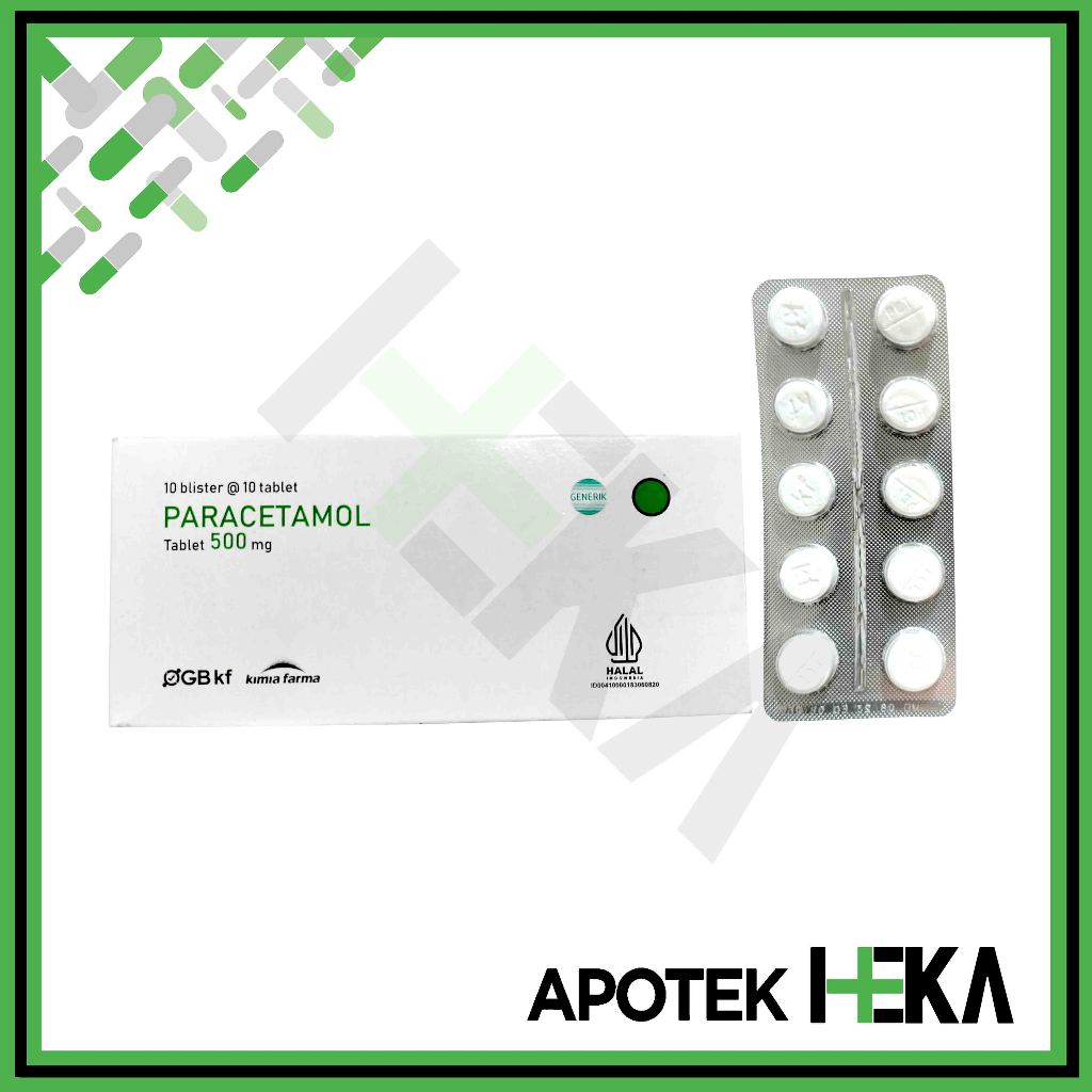 Paracetamol 500 mg Kimia Farma Box 10 strip x 10 Tablet