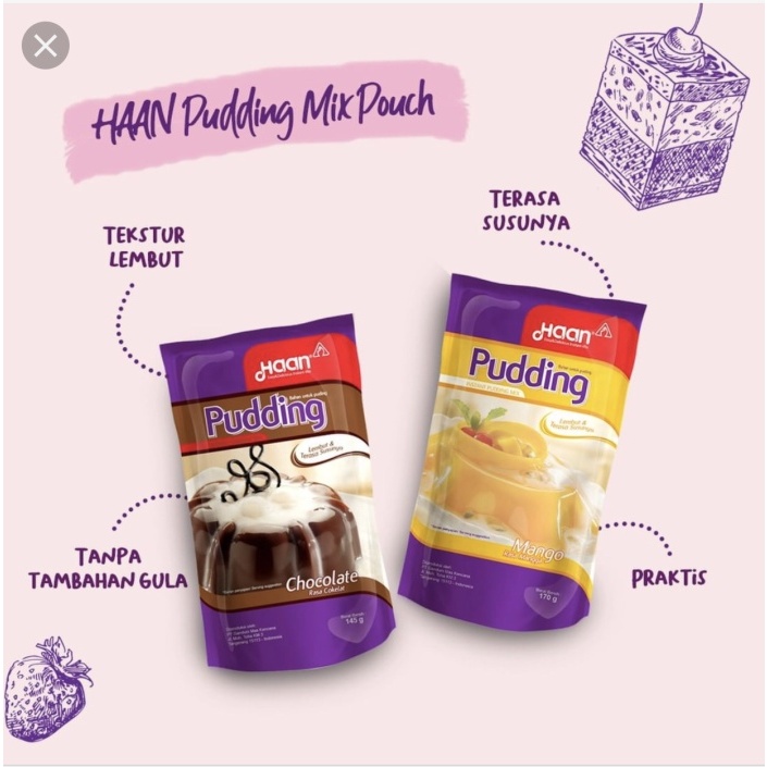 

Haan pudding bubuk puding premix bubuk puding susu instan pouch