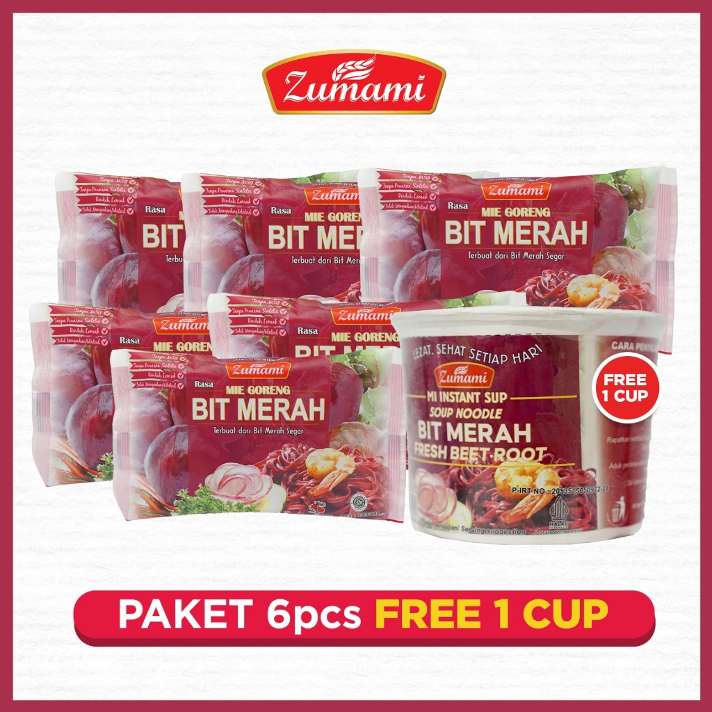 

PAKET MIE GORENG SAYUR ZUMAMI BIT MERAH BELI 6 PCS FREE MIE CUP