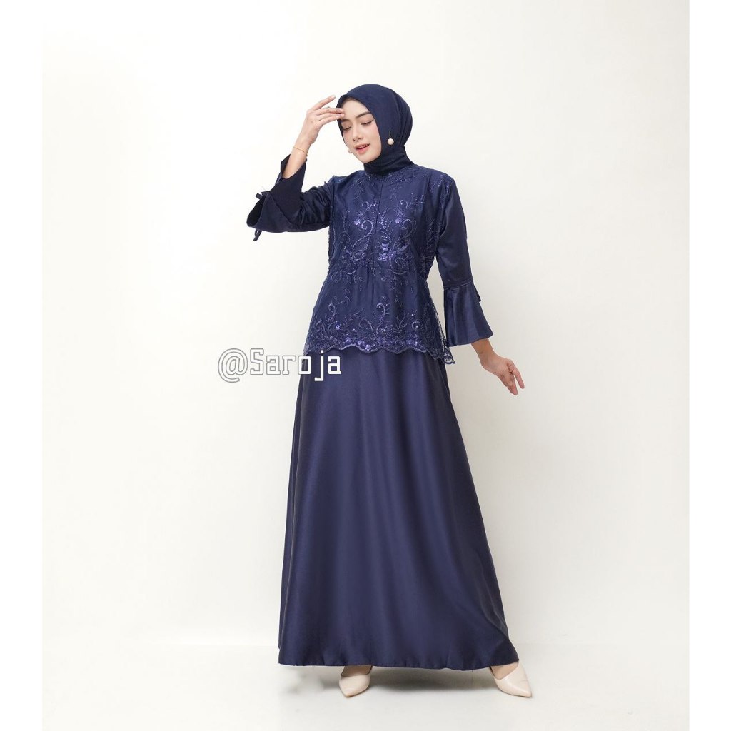 Gamis Mayasa | Gamis Brokat Mewah | Dress Silky Simpel | Dress Syari Premium | Gamis Mewah dan Elega