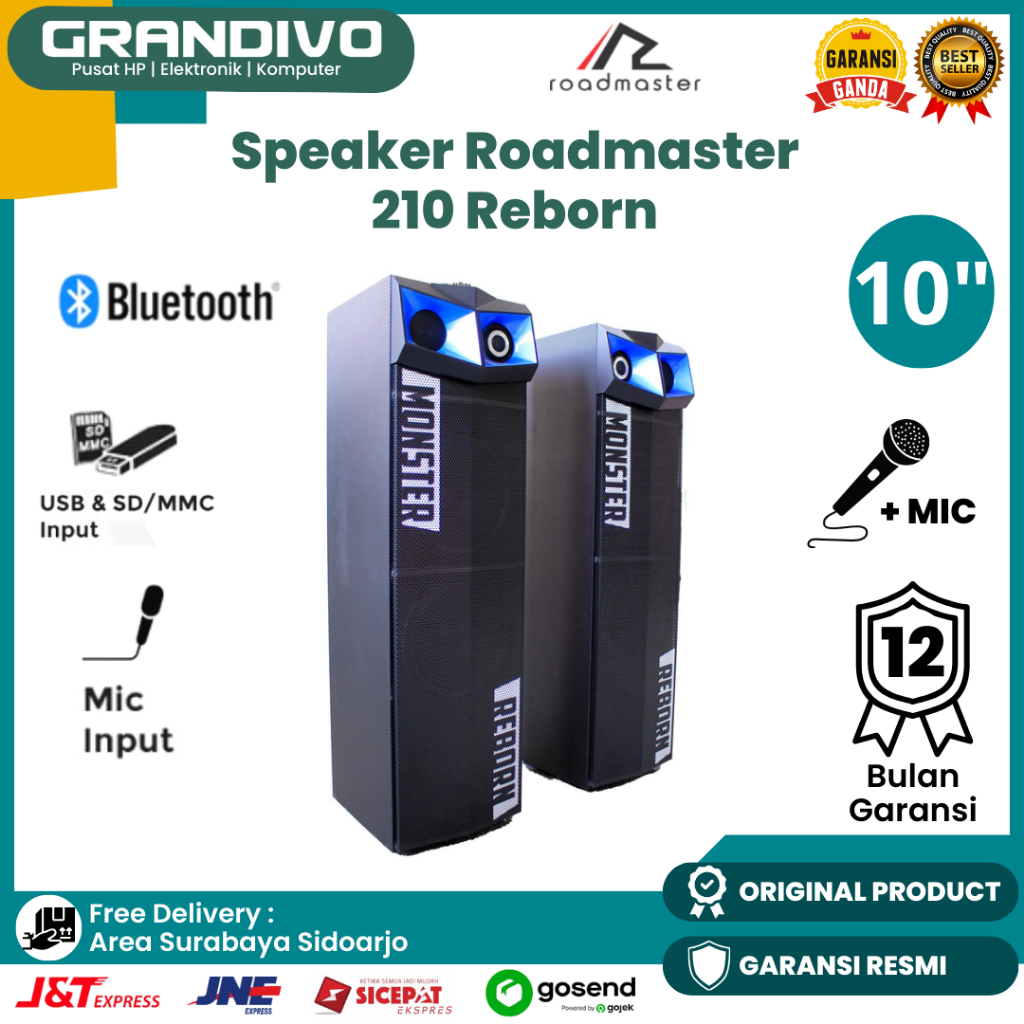 Speaker Aktif Roadmaster 210 Reborn 4 Subwoofer 10Inch Bluetooth Superbass - Grandivo