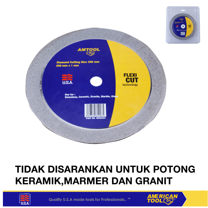 American Tool  Mata Gerinda Potong Batu Flexi Cut 200mm X 1mm 8958264