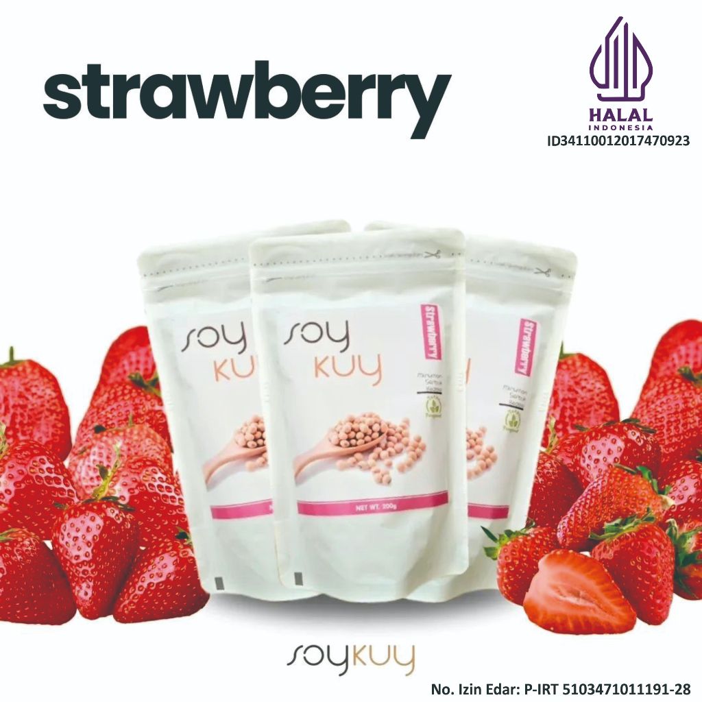 

Susu Kedelai Bubuk SoyKuy Minuman Sehat Rasa Strawberry