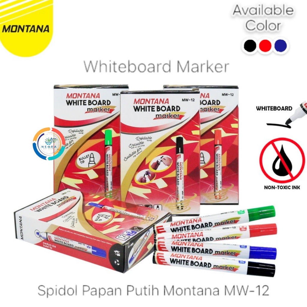 

Montana Spidol Whiteboard / Spidol Papan Tulis MW 12 (Harga Satuan)