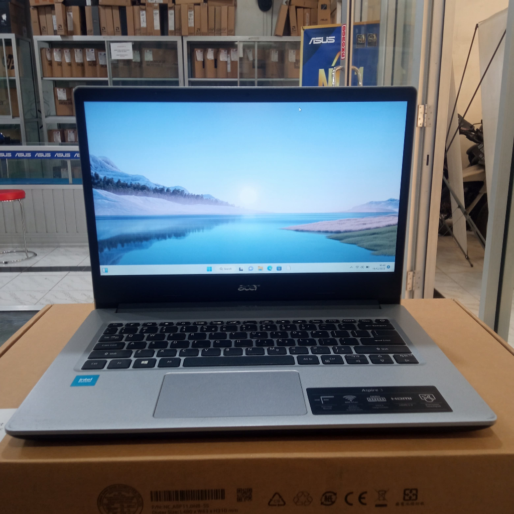 Laptop bekas Acer Aspire 3 A314 N5100 Ram 4 Ssd 256Gb win 11 layar 14inch mulus
