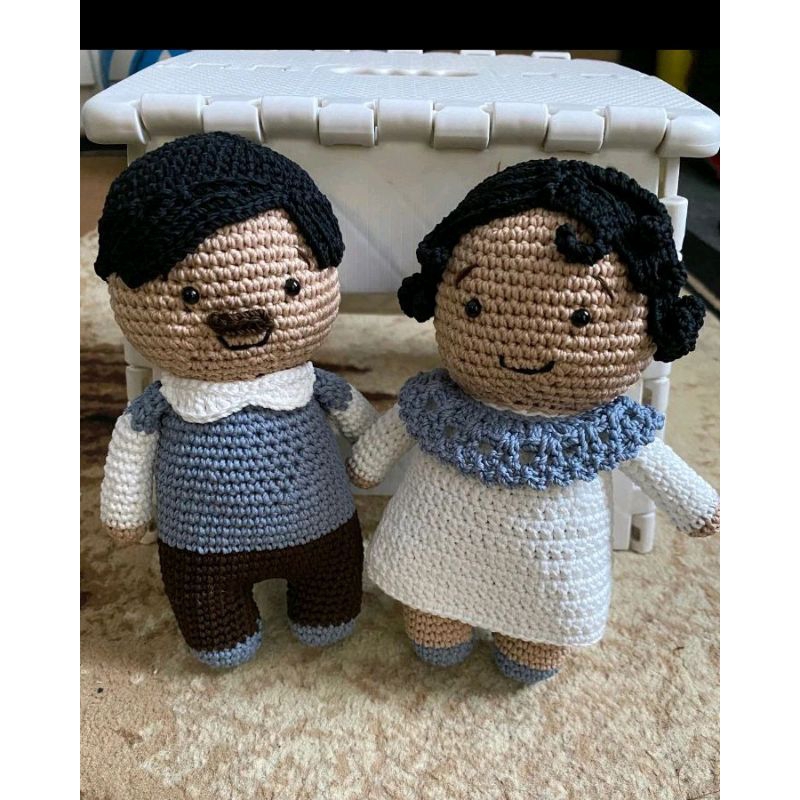 Boneka Rajut Couple Kakek Nenek 17cm