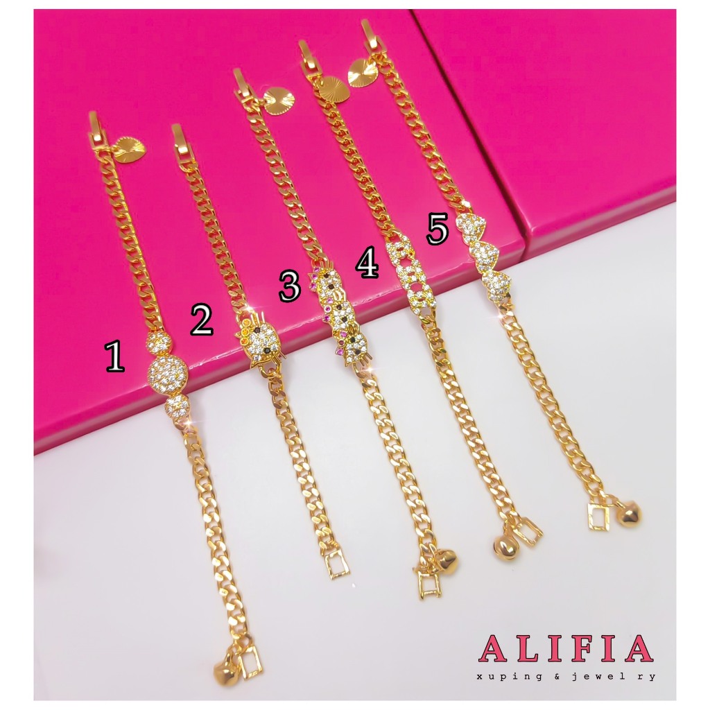 Gelang Rantai Anak & Remaja Permata Cantik Dan Lucu Lapis Emas