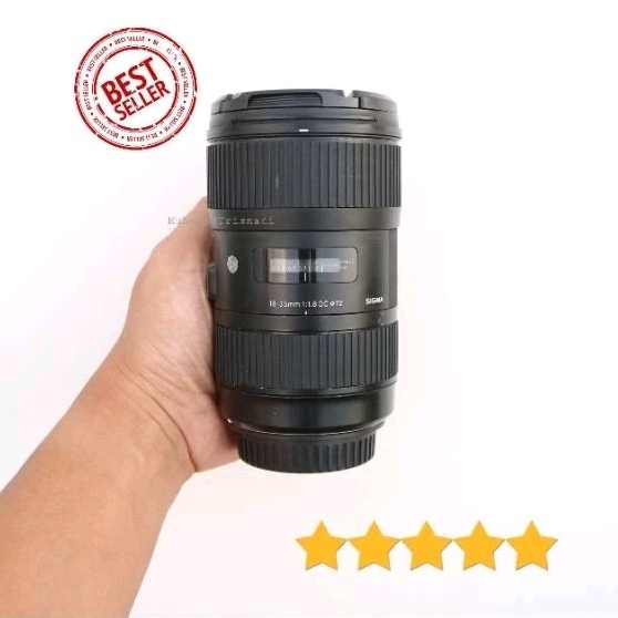 Lensa Wide Sigma 18-35mm F1.8 For Canon DSLR SLR Hitam Murah