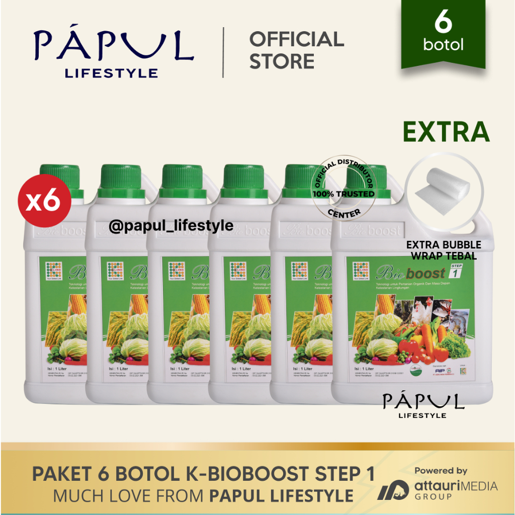 [PAKET HEMAT] 6 Botol BioBoost Step 1 K Link Original 1 Liter Perbaiki pH Tanah Pupuk Cair Organik H