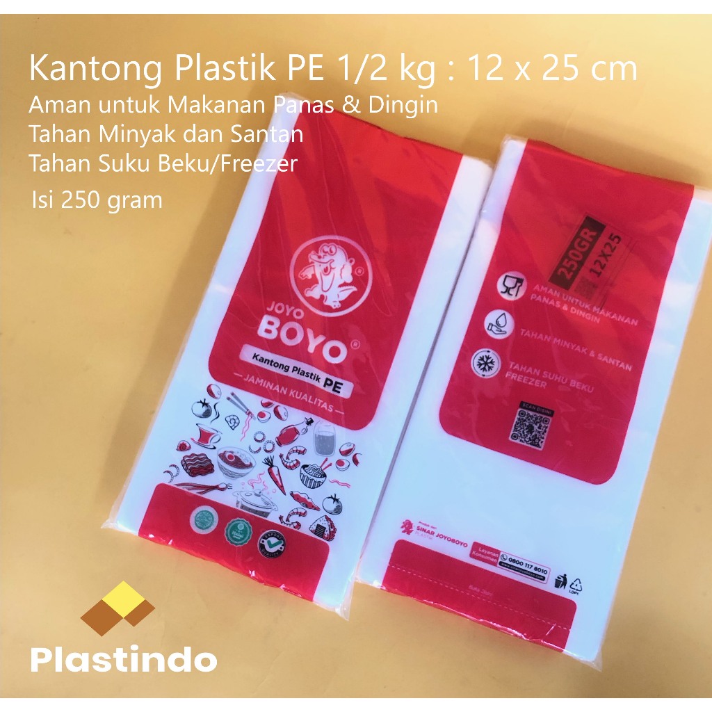 Kantong Plastik Gula 1/2 kg | Kantong Plastik PE 12 x 25 cm Merk Boyo