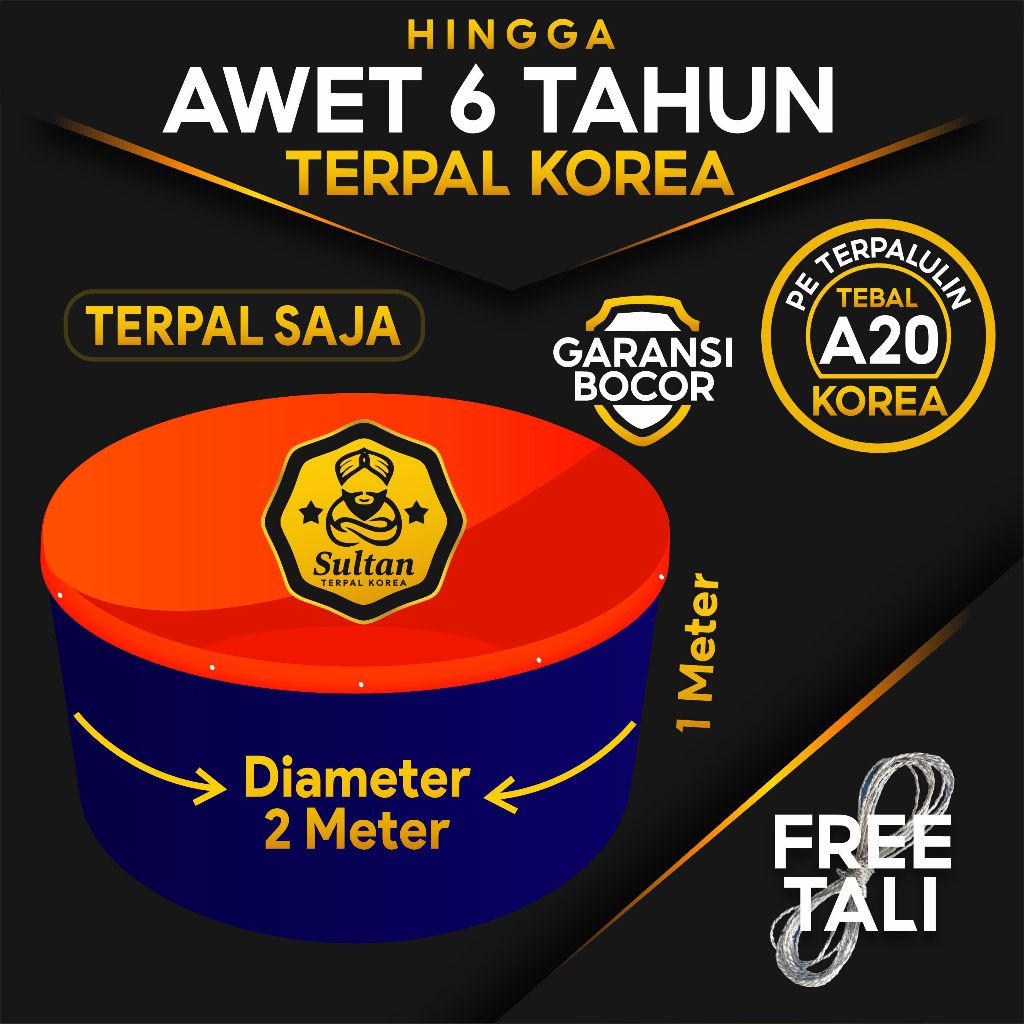 Terpal Kolam Terpal Ikan Bundar Bulat Diameter 2 Tinggi 1 Tebal A20 Kolam Terpal Impor Korea Budiday
