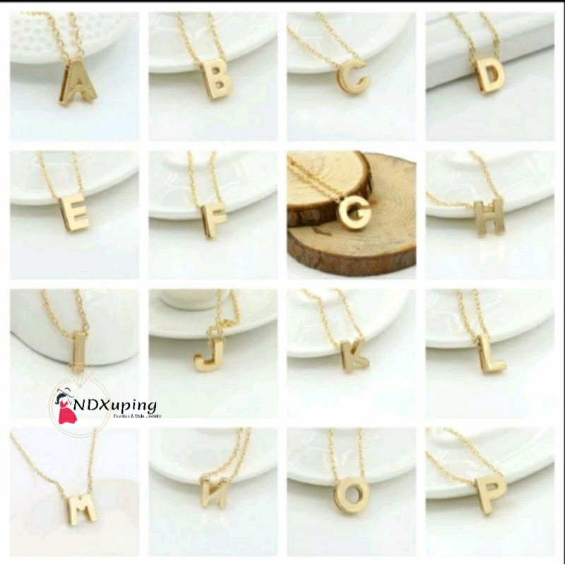 kalung nama inisial huruf abjad liontin nagita titanium A smpai Z N1204201