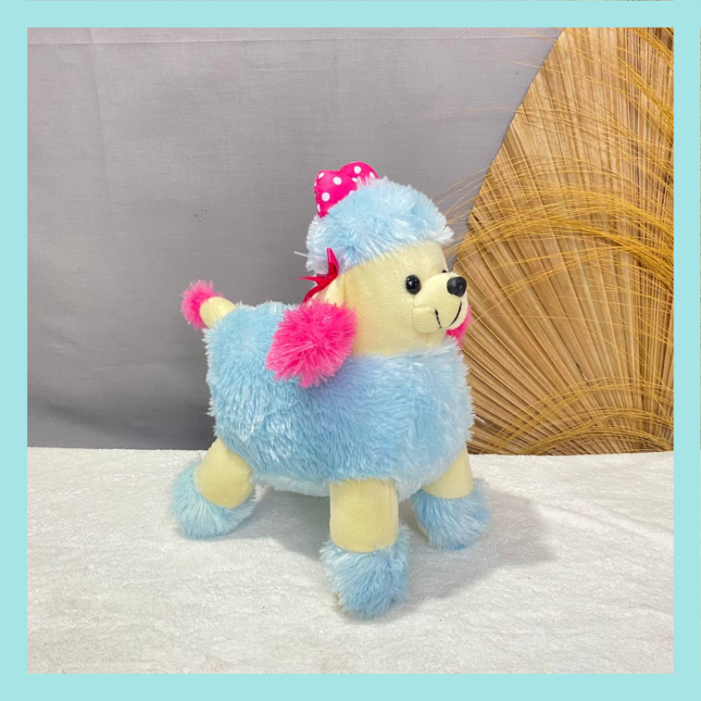 Boneka Dog Poodle warna Warni Berlabel SNI / Boneka anjing Dog Gemoy Lucu Ukuran M / Boneka Dog Pood