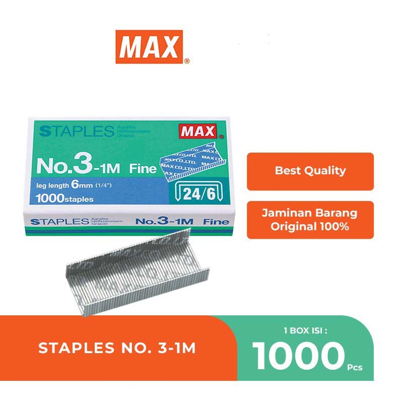 

Isi Staples MAX No. 3 Besar Original / Refill Isi Stapler No 3 Besar / Isi Hekter HD 50