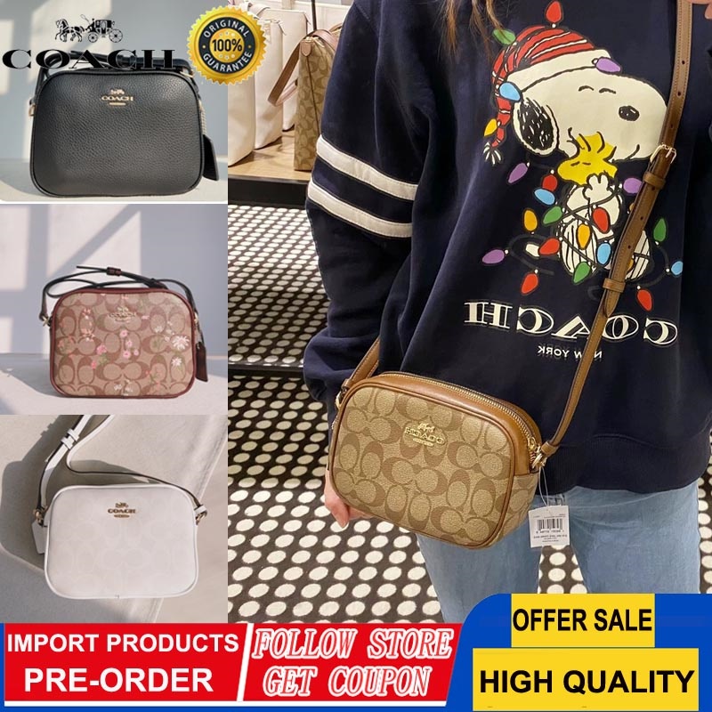 Coach Tas Selempang Wanita Tas Bahu Mini JEMIE Tas Kamera Selempang Ritsleting Tunggal C9926 # CA719
