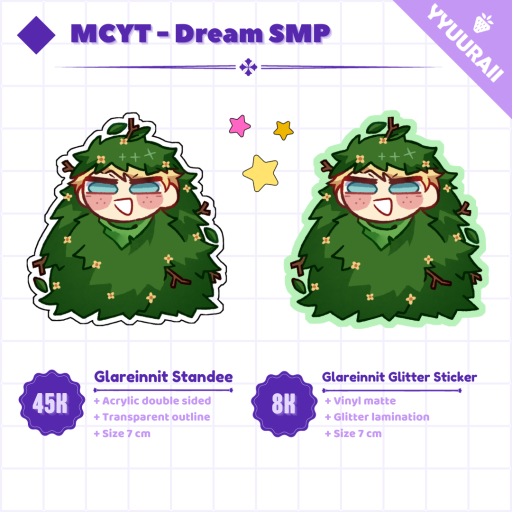 LAST STOCK II MCYT Dream SMP || Glareinnit Standee and Sticker || yyuuraii ||