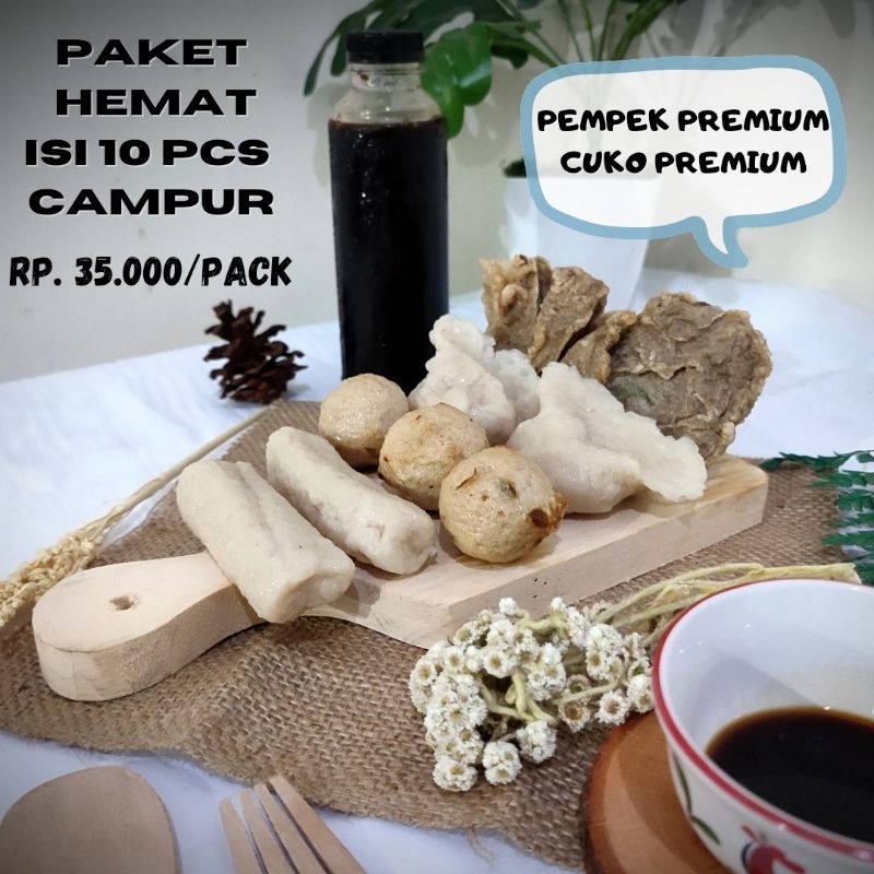 

pempek renay candy emak indah empek empek palembang asli paket hemat isi 10 pcs + cuko premium