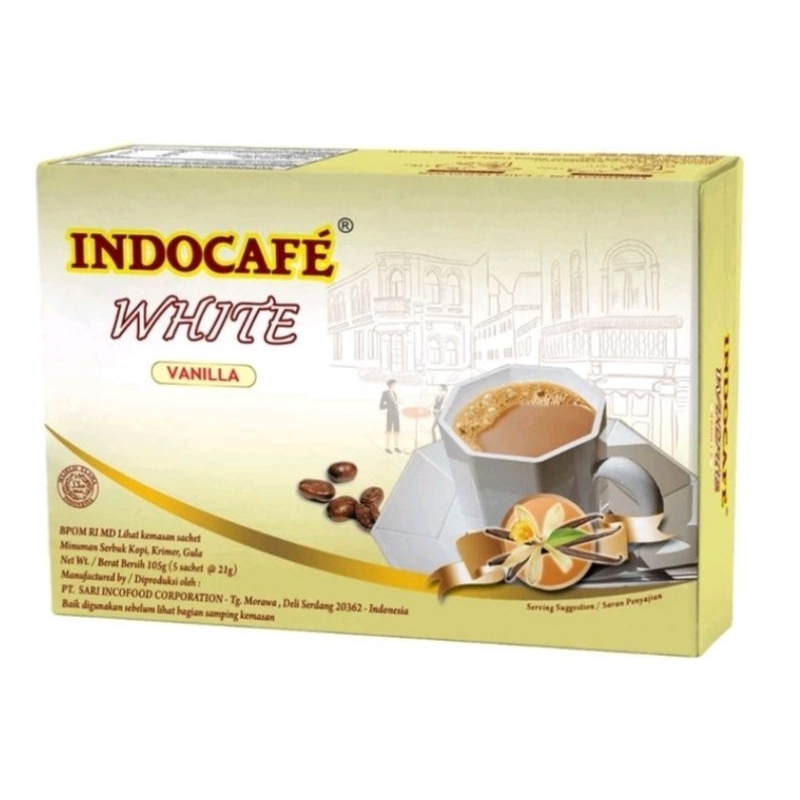 

Indocafe White Vanilla isi 5 sachet